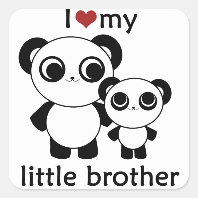 Panda - I love my little brother - sticker (Front)