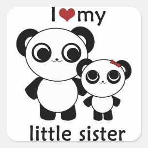Panda - I love my little sister - sticker
