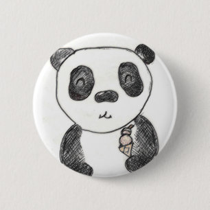panda ice 6 cm round badge