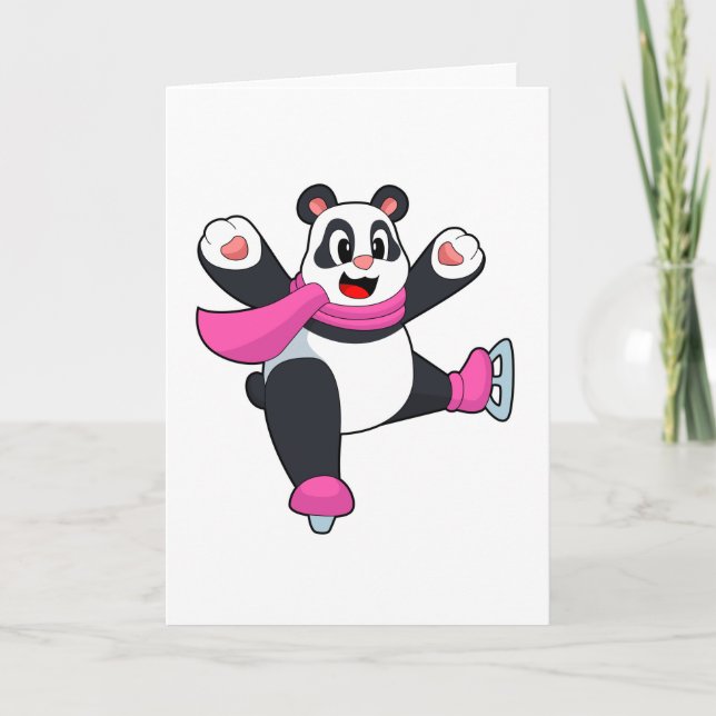 Panda Ice skating Ice skates Card (Front)