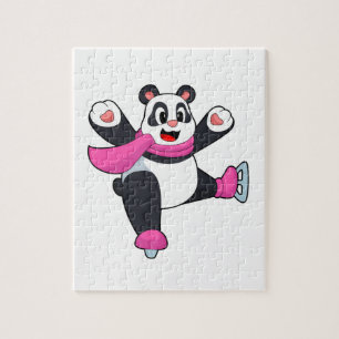 Panda Ice skating Ice skates Jigsaw Puzzle