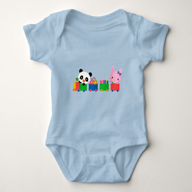 Panda illustration Design Baby Jersey Bodysuit (Front)