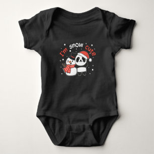 Panda I'm Snow Cute Snowman Snow Pun Baby Bodysuit