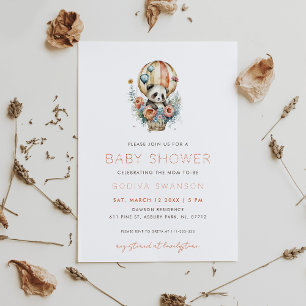 Panda in a Hot Air Balloon Invitation