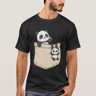 Panda in a Pocket — Cute Panda Pocket Print Art T-Shirt