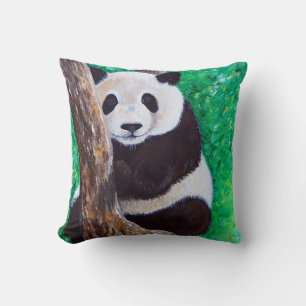 Panda in a Tree Painting Cushion