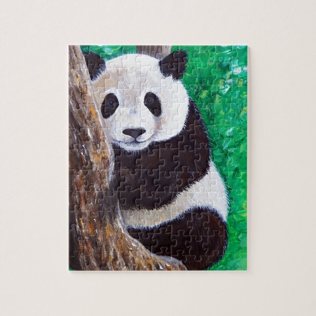 Panda in a Tree Painting Jigsaw Puzzle (Vertical)