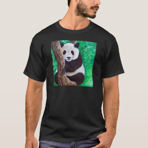 Panda in a Tree Painting T-Shirt