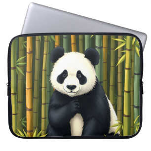 Panda In Bamboo Forest Laptop Sleeve Case