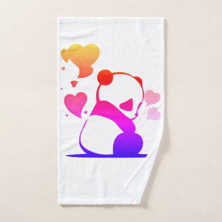 Panda in pink hand towel