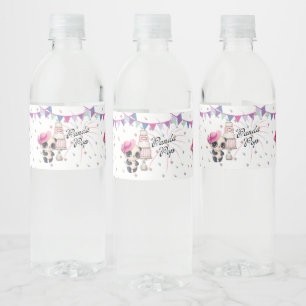 Panda in Pink Hat Panda Pop Water Bottle Labels