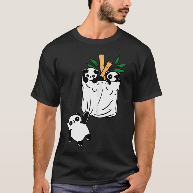 Panda In Pocket Panda T-Shirt (Front)