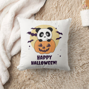 Panda In Pumpkin Sweet Pandas Happy Halloween Cushion