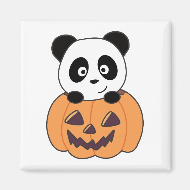 Panda In Pumpkin Sweet Pandas Happy Halloween Magn Magnet (Front)