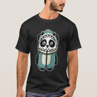 Panda In Shark Baseball T-Shirt