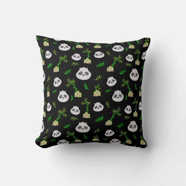 Panda in the bamboo jungle cushion (Front)
