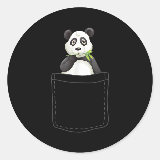 Panda In The Pocket Panda Classic Round Sticker (Front)