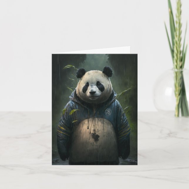 Panda in the Rain blank inside all occasions  Card (Front)