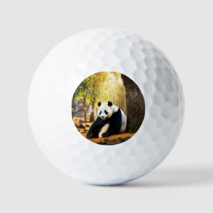 Panda in Thought – Peaceful Tree-Side Reflection T Golf Balls