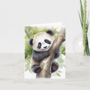 Panda In Tree Thank You Card