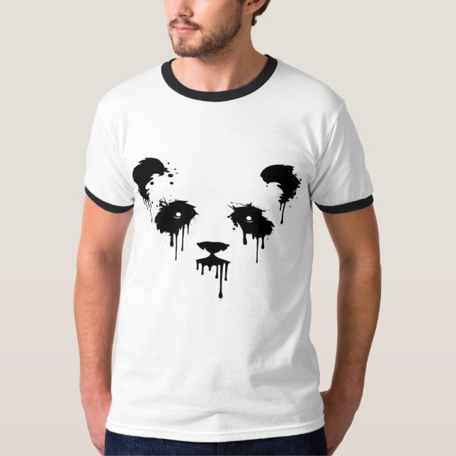 Panda Ink Drip Graphic Men's T-Shirt  (Front)