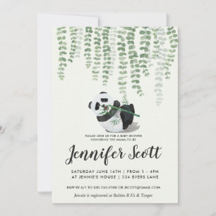 Panda Jungle Baby Shower Invitation