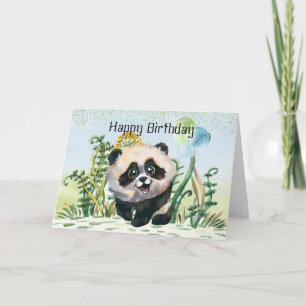 Panda Kid Happy Birthday Card