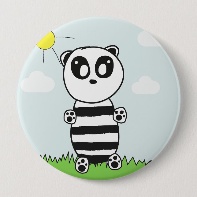 Panda Kids  10 Cm Round Badge (Front)