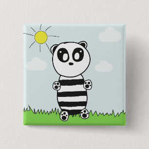 Panda Kids 15 Cm Square Badge