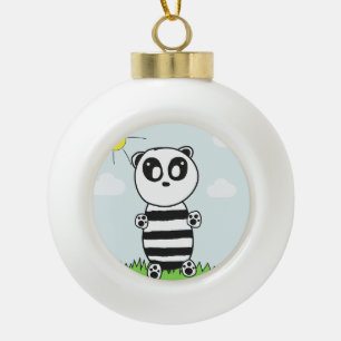 Panda Kids Ceramic Ball Christmas Ornament