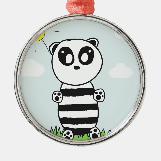 Panda Kids   Metal Tree Decoration (Front)