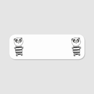Panda Kids Name Tag