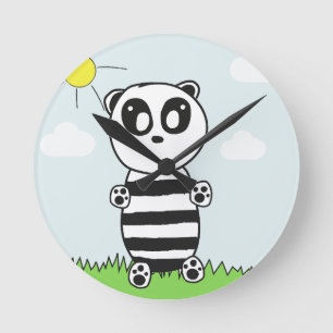 Panda Kids Round Clock