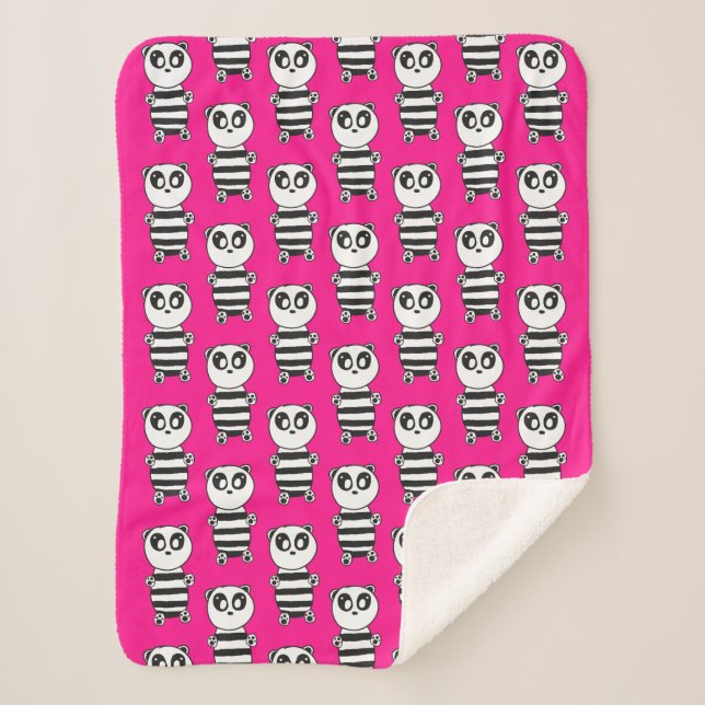 Panda Kids  Sherpa Blanket (Front)