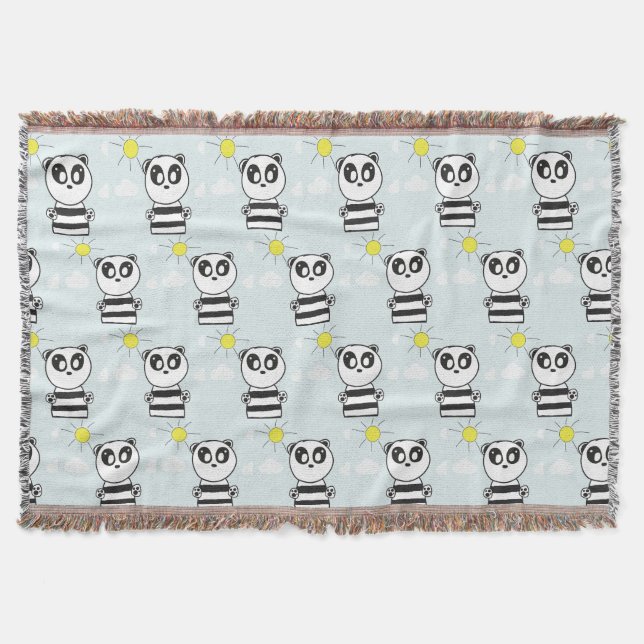 Panda Kids   Throw Blanket (Front)