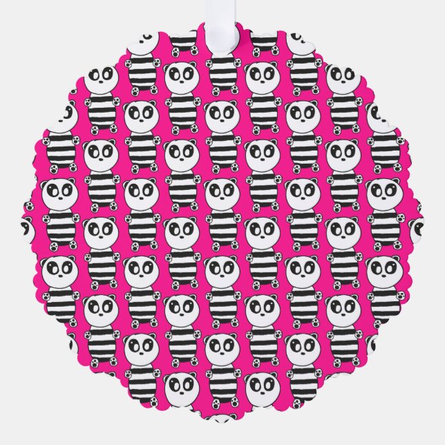 Panda Kids  Tree Decoration Card (Front)