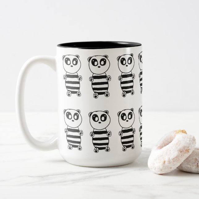 Panda Kids    Two-Tone Coffee Mug (With Donut)