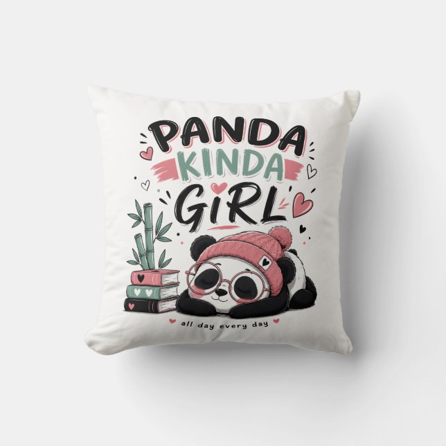 Panda Kinda Girl Cute Panda Cushion (Front)