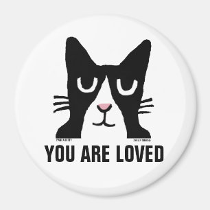 PANDA KITTY Cat Magnets, You are Loved, Tuxedo Magnet