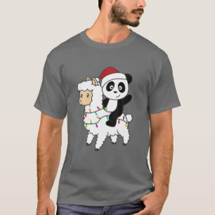 Panda Lama Christmas Christmas Animal Lamas With P T-Shirt