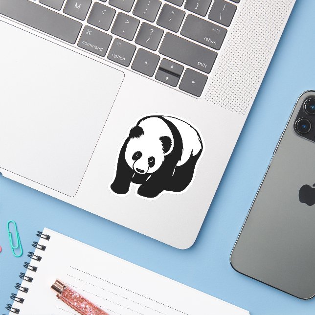 Panda Laptop Sticker (Laptop w/ iPhone)