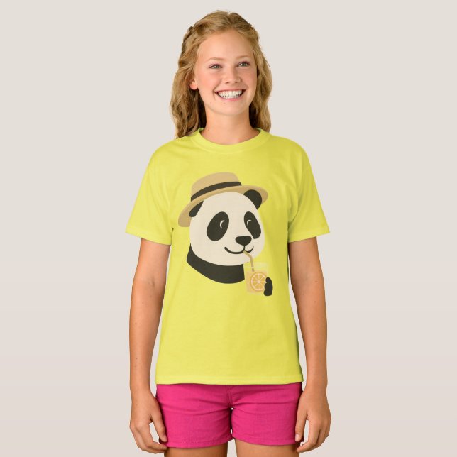 Panda Lemon Drink T-Shirt (Front Full)
