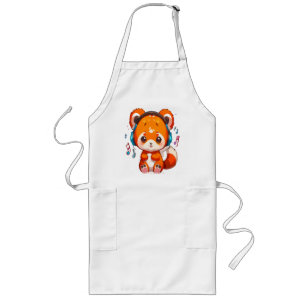 Panda Listening to Kpop Music Long Apron