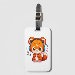 Panda Listening to Kpop Music Luggage Tag