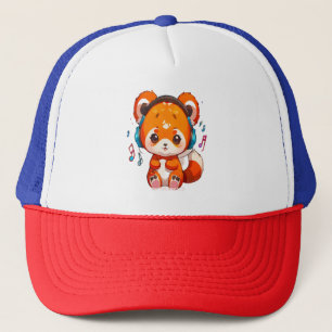 Panda Listening to Kpop Music Trucker Hat