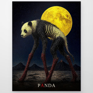 Panda Long Socks gothic Surreal Postcard