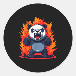 Panda Looking Angry Graphic Funny Panda Kawaii Classic Round Sticker