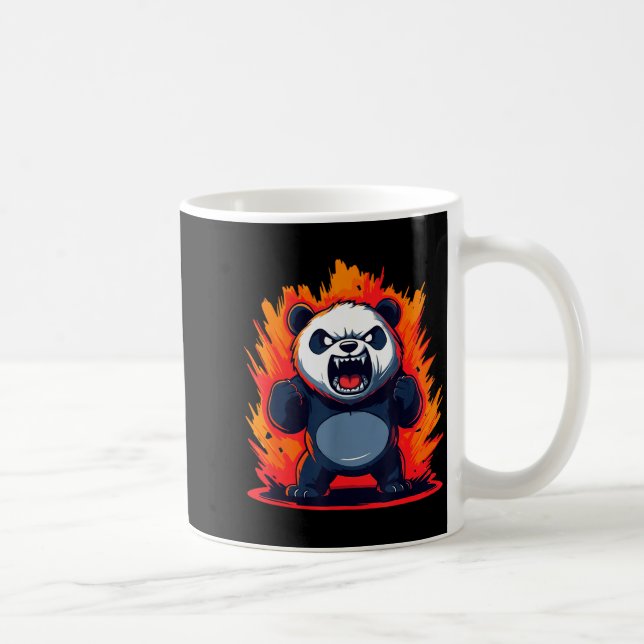 Panda Looking Angry Graphic Funny Panda Kawaii  Coffee Mug (Right)