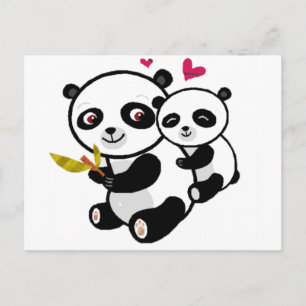Panda Love <3 Postcard