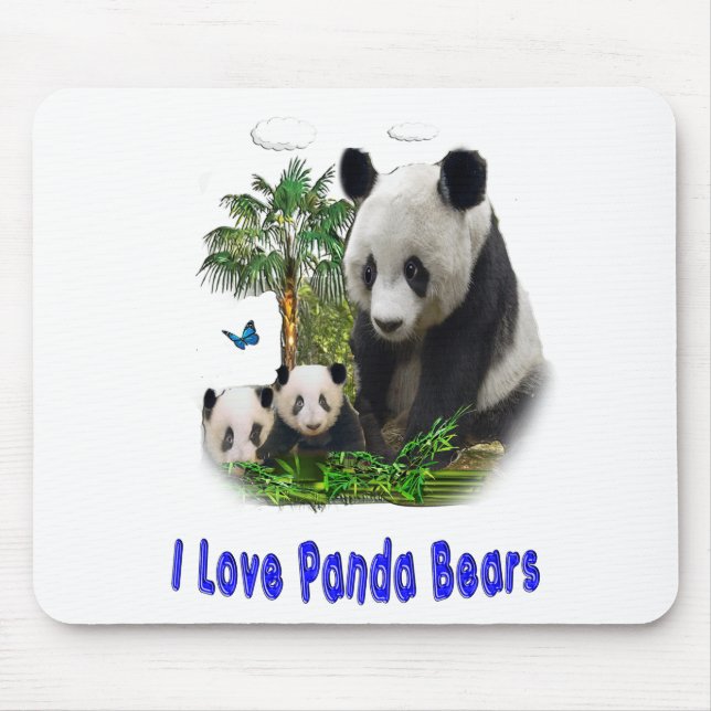 Panda Love art Mouse Mat (Front)